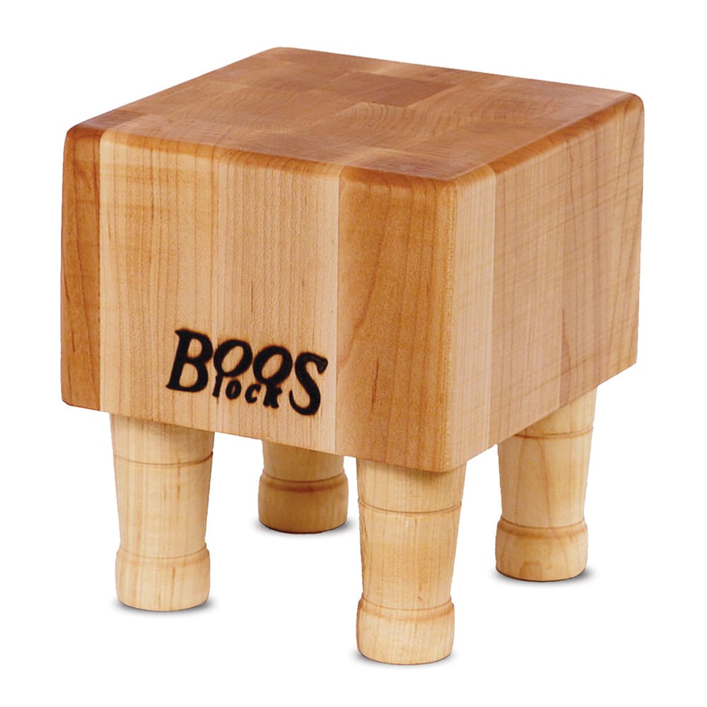 John Boos MCB1 Mini Cheese Block, Hard Maple, 4 Wooden Feet, 6 x 6 in, 4" Thick