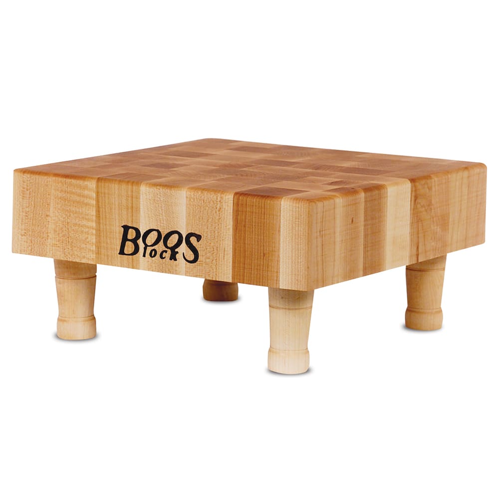 John Boos MCS1 Maple Chopping Block w/ 4 Wooden Feet, 12 x 12 x 3" Thick