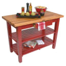John Boos OC3625-2S American Heritage Oak C Table, 2 Shelves, 36 x 35" H, Barn Red thumbnail 2