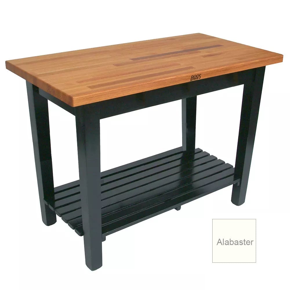 John Boos OC3625-S American Heritage Oak C Table, 1 Shelf, 36 x 25 x 35" H, Alabaster