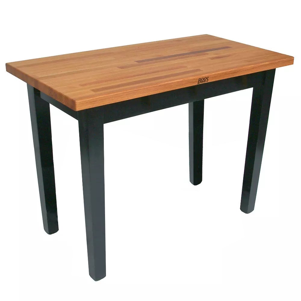 John Boos OC6025 American Heritage Oak C Table, 60 x 25 x 35" H, Black