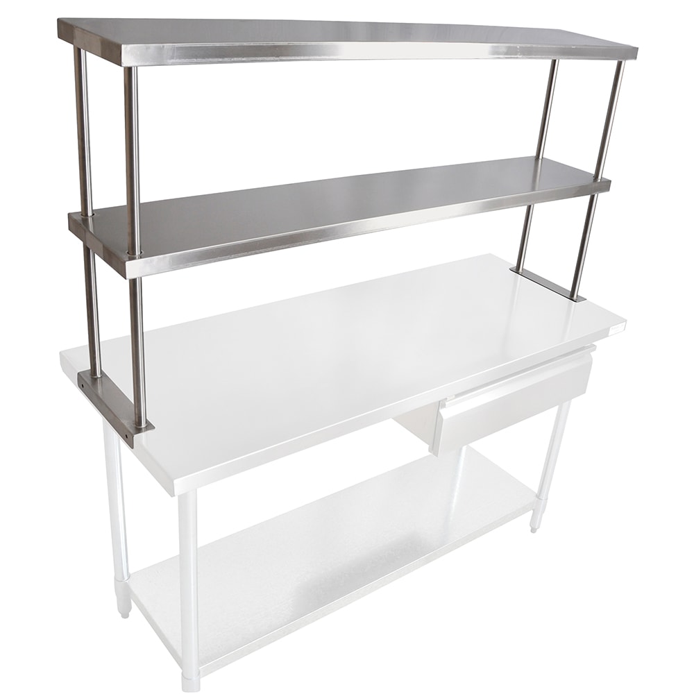 John Boos OS-ED-1260 Double Economy Overshelf, 18 ga Stainless, 12" x 60"