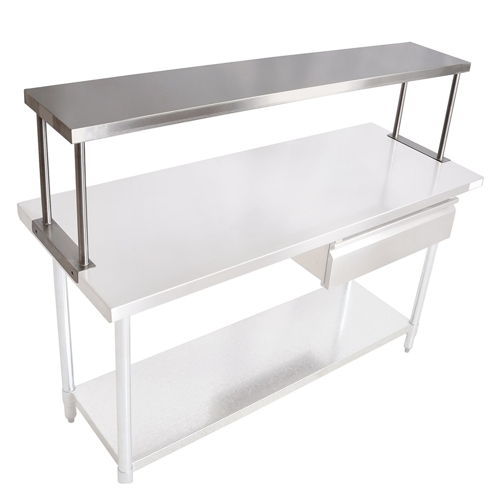 John Boos OS-ES-1272 Single Economy Overshelf, 18 ga Stainless, 12" x 72"