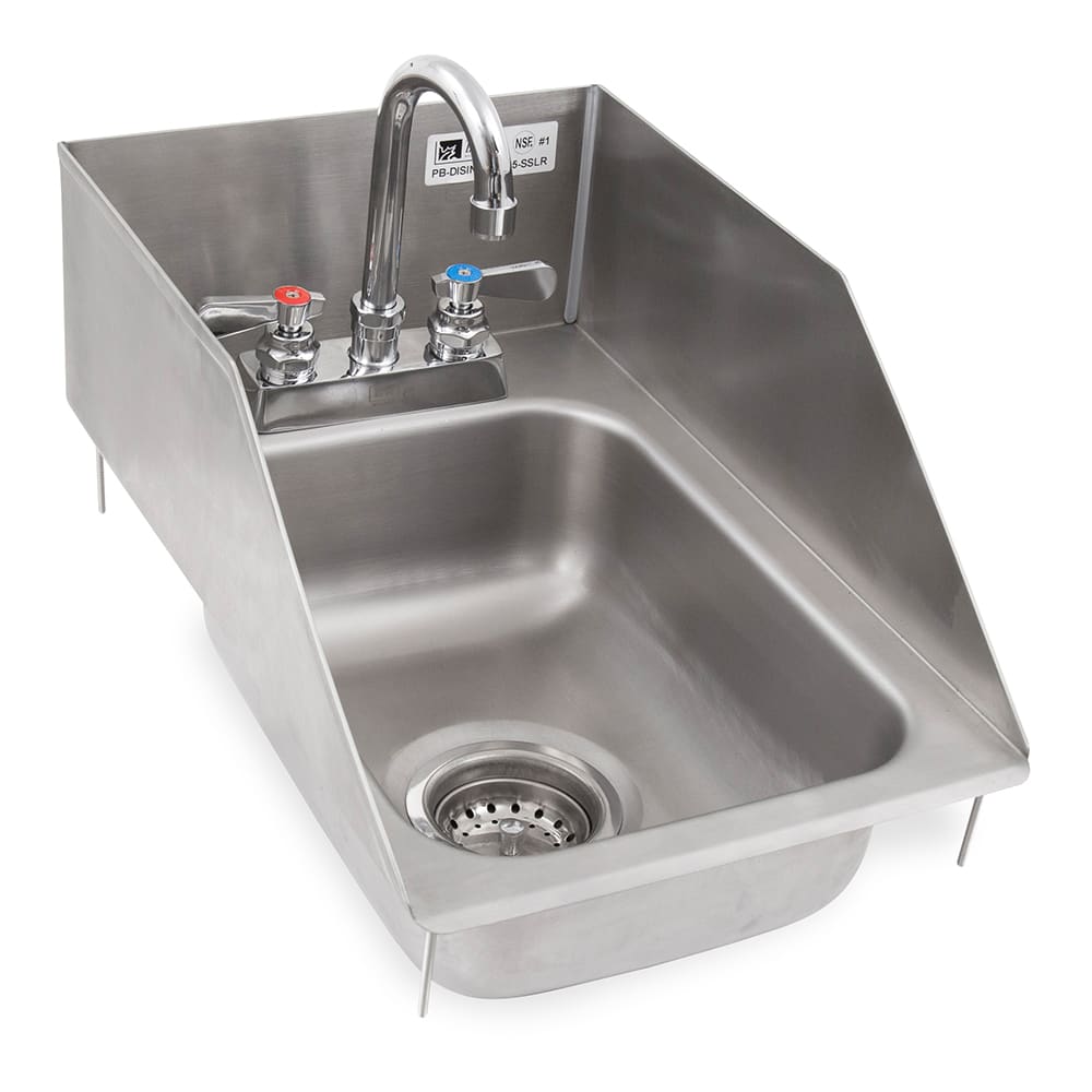 John Boos PB-DISINK101405-P-SSLR 12 1/2" 1 Compartment Sink w/ 10"L x 14"W Bowl, 5" Deep