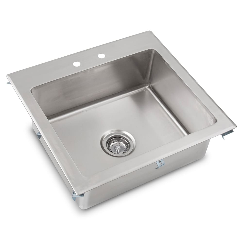 John Boos PB-DISINK201608 (1) Compartment Drop-in Sink - 20" x 16", Drain Included