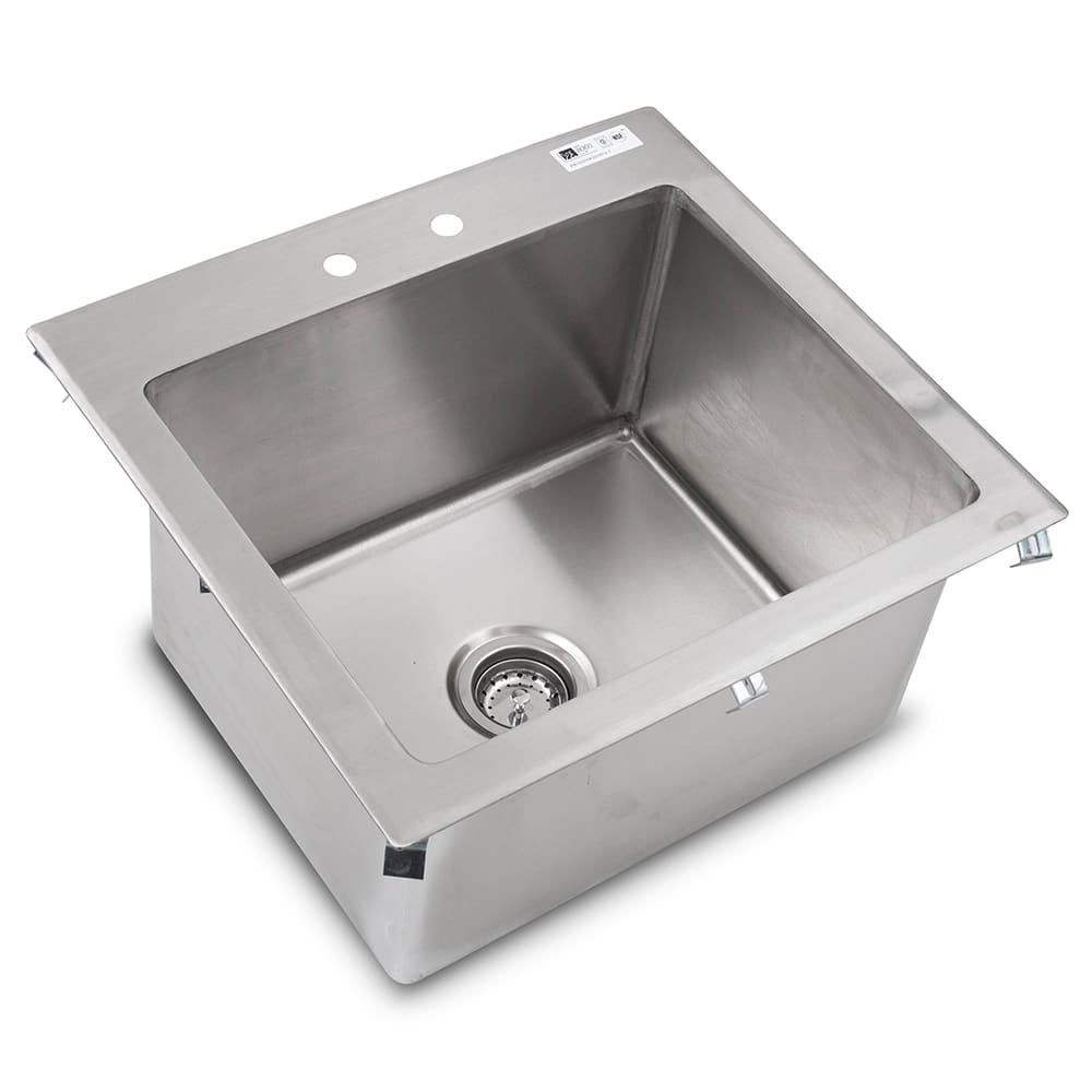 John Boos PB-DISINK201612 (1) Compartment Drop-in Sink - 20" x 16", Drain Included