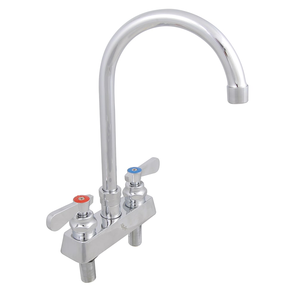 John Boos PBF-4DM-5GLF Deck Mount Faucet - 5" Gooseneck Spout, 4" Centers