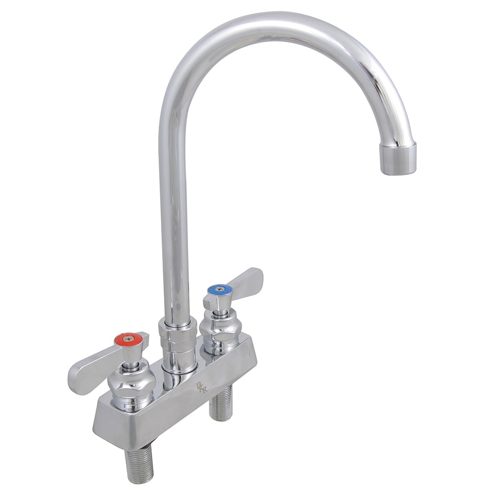John Boos PBF-4DM-8GLF Deck Mount Faucet - 8" Gooseneck Spout, 4" Centers