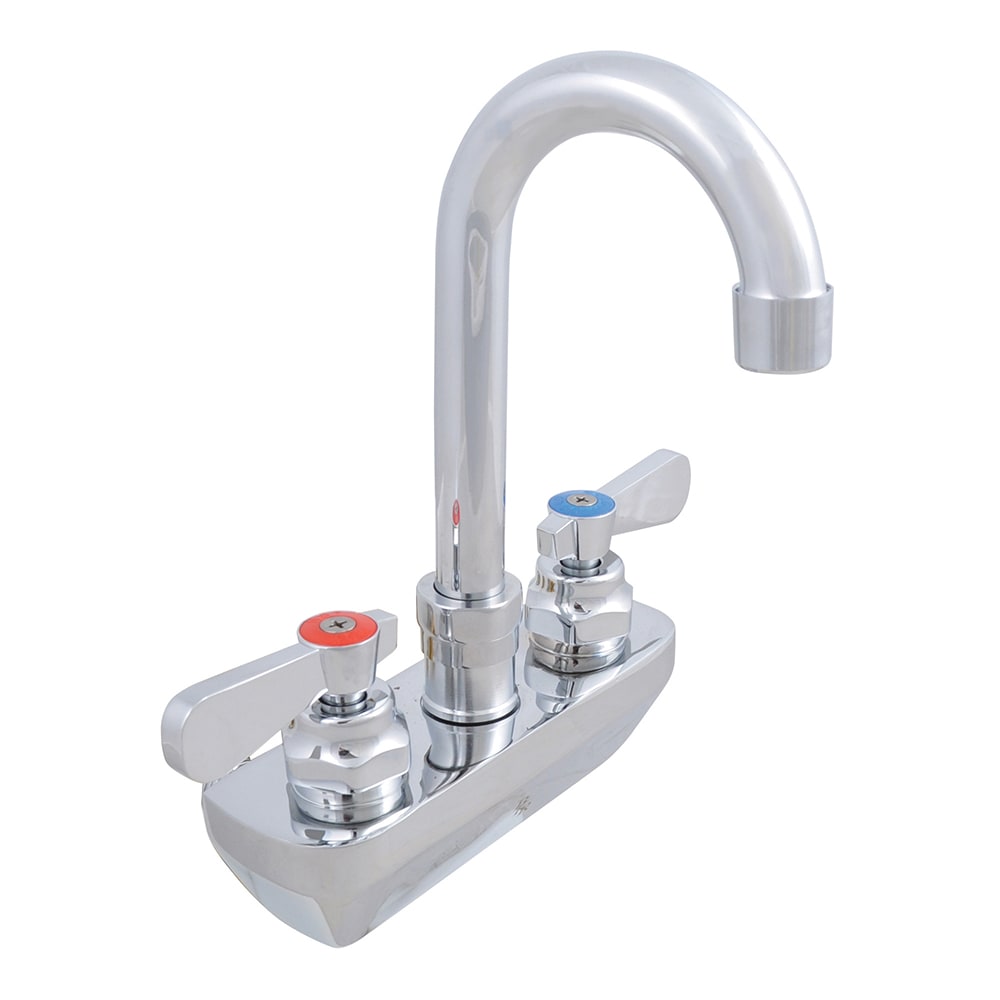 John Boos PBF-4SM-3GLF Splash Mount Faucet - 3 1/2" Gooseneck Spout, 4" Centers