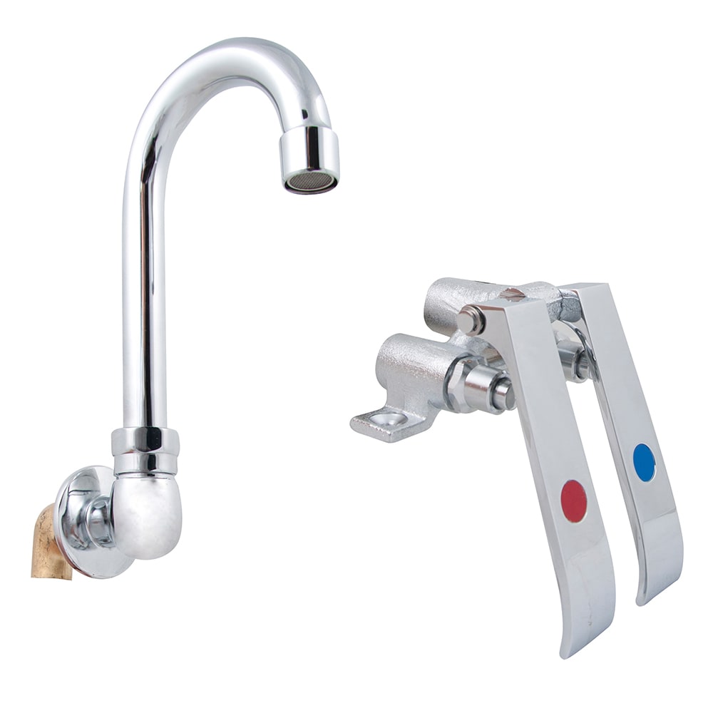 John Boos PBF-KV2-SM-35GLF Double Pedal Knee Valve w/ 3 1/2" Gooseneck Spout for Hand Sink