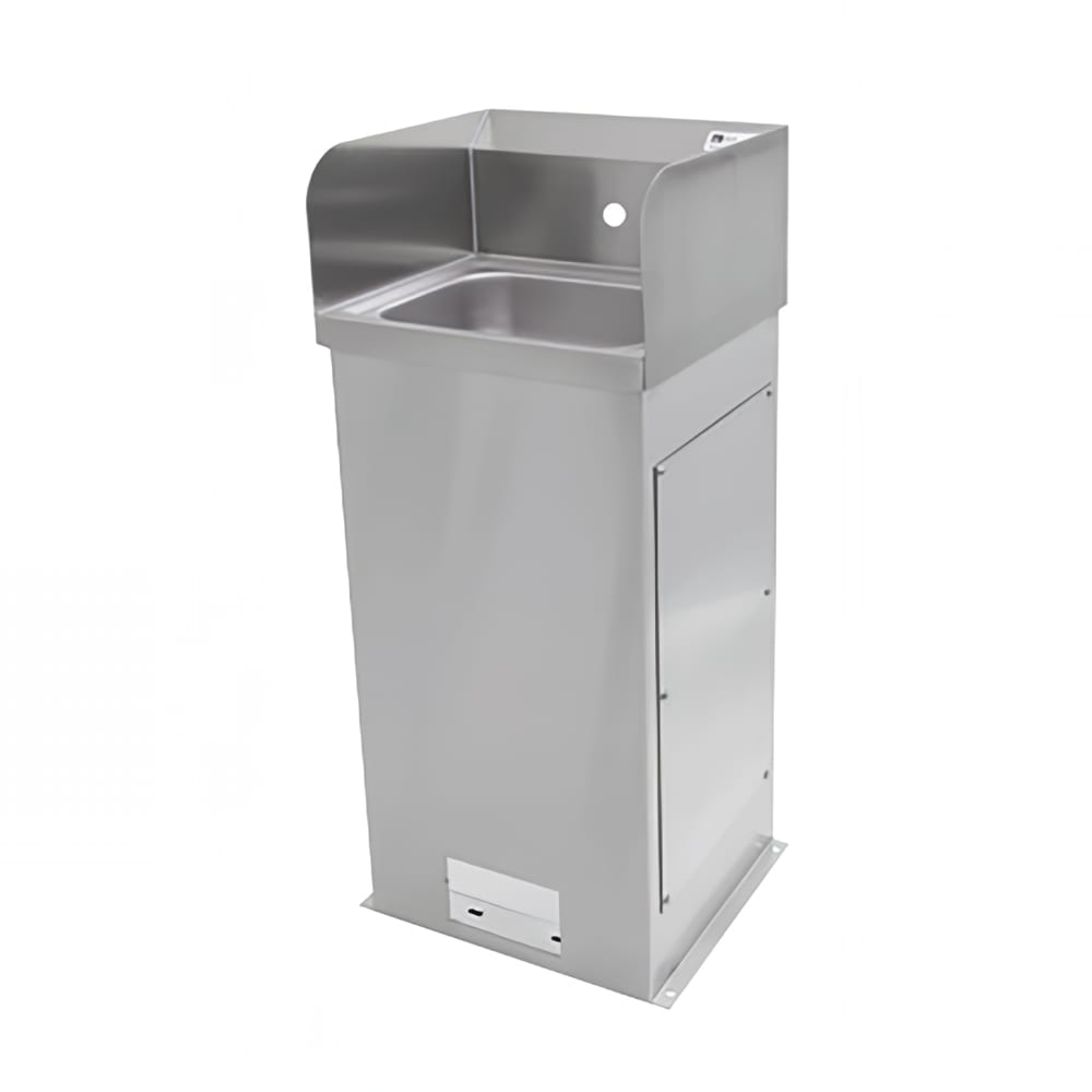 John Boos PBHS-F-1410-SSLR Pedestal Commercial Hand Sink w/ 13 1/2"L x 9 1/2"W x 5"D Bowl, Side Splashes