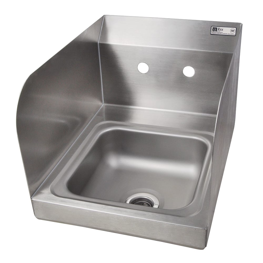 John Boos PBHS-W-0909-SSLR Splash Mount Hand Sink w/ 2 Side Splash, 4" On-Center, 9 x 9 x 5" Bowl