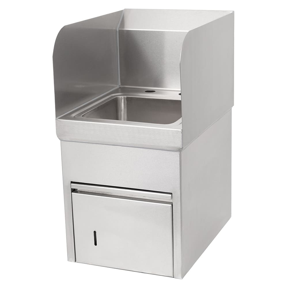 John Boos PBHS-W-0909-TD-SSLR-X Wall Mount Commercial Hand Sink w/ 9"L x 9"W x 5"D, Basket Drain