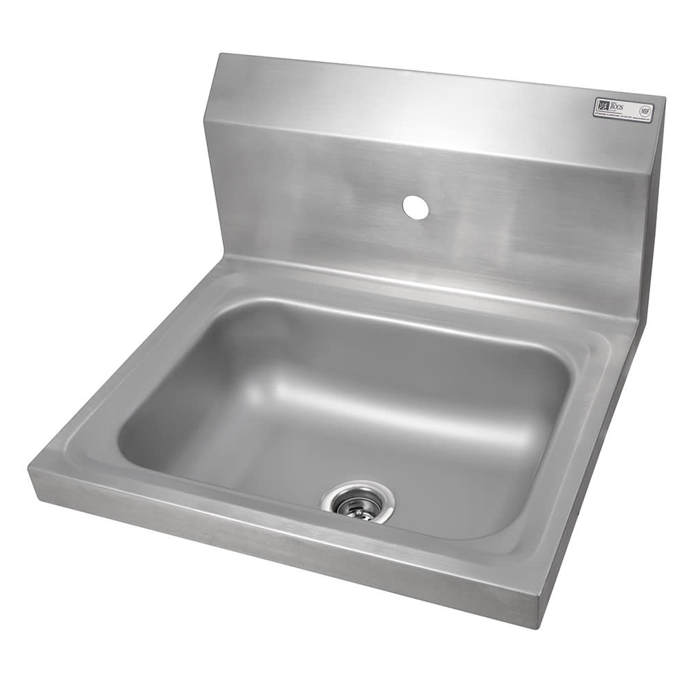 John Boos PBHS-W-1410-1 Wall Mount Commercial Hand Sink w/ 14"L x 10"W x 5"D Bowl, Basket Drain