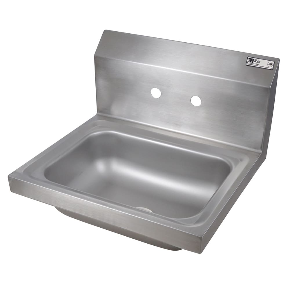 John Boos PBHS-W-1410-4D Wall Mount Commercial Hand Sink w/ 14"L x 10"W x 5"D Bowl, Basket Drain