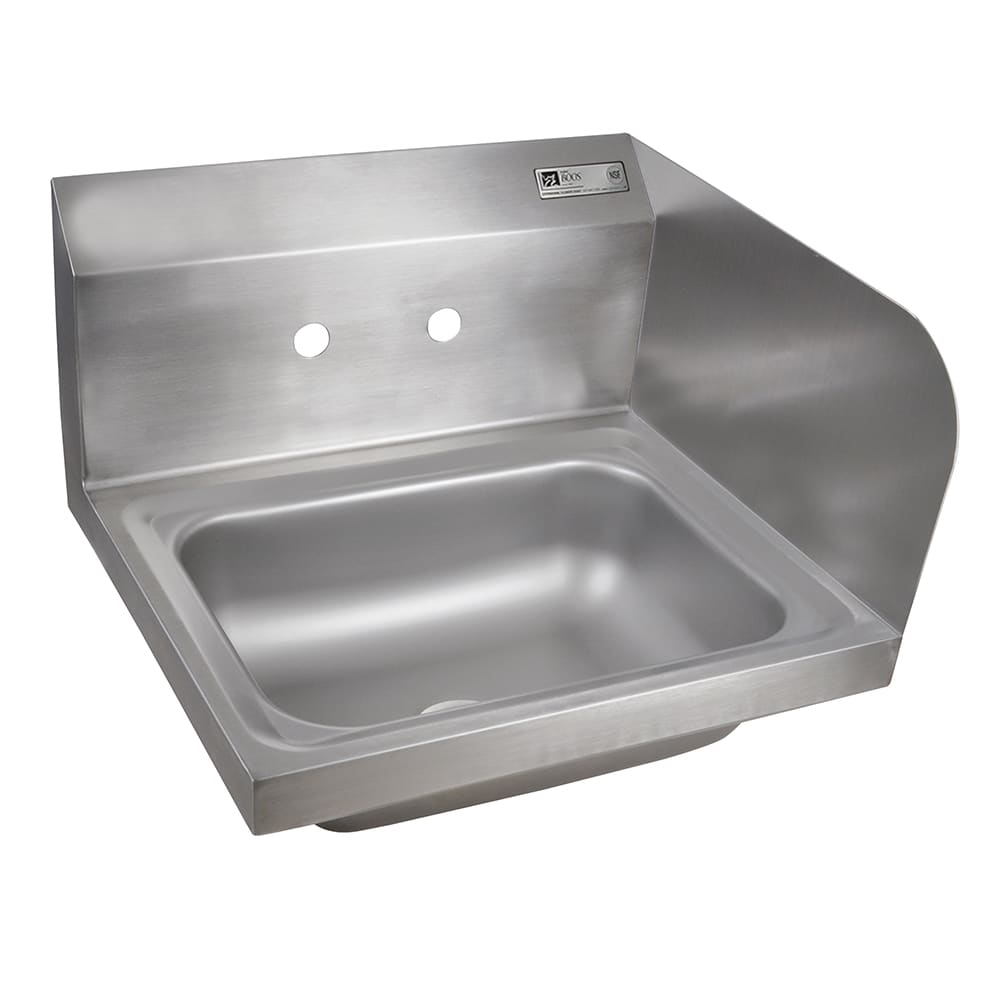 John Boos PBHS-W-1410-SSR Splash Mount Hand Sink w/ Right-Side Splash, 4" On-Center, 14x10x5" Bowl