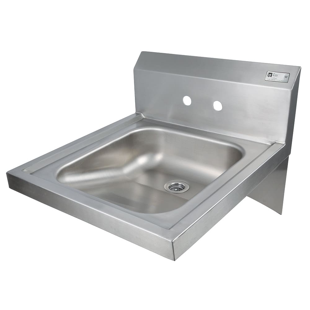 John Boos PBHS-W-1416ADAS Splash Mount Hand Sink, 4" On-Center, 20 x 24 x 5"