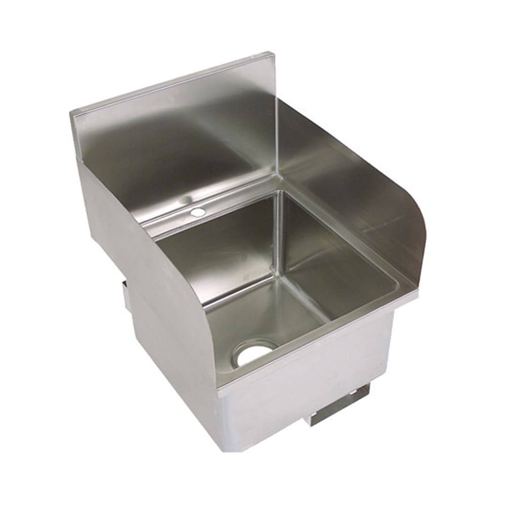 John Boos PBHS-W-1616-SSLR Deck Mount Hand Sink w/ 2 Side Splash, 1 Hole, 16 x 16 x 10" Bowl