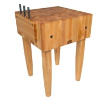 John Boos PCA1 10" Maple Top Butcher Block Work Table - 18"L x 18"D thumbnail 3
