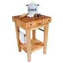 John Boos PPB2424 4" Maple Top Butcher Block Work Table w/ Undershelf- 24"L x 24"D thumbnail 2