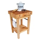 John Boos PPB3024 4" Maple Top Butcher Block Work Table w/ Undershelf- 30"L x 24"D thumbnail 2