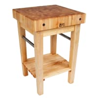 John Boos PPB3024 4" Maple Top Butcher Block Work Table w/ Undershelf- 30"L x 24"D thumbnail 5