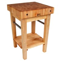 John Boos PPB3030 4" Maple Top Butcher Block Work Table w/ Undershelf- 30"L x 30"D thumbnail 4