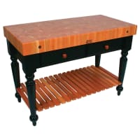 John Boos RN-LR04 Le Rustica Table, 4" Thick End Grain Cherry Block, Black Base, 30 x 24" thumbnail 5