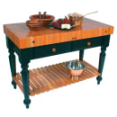 John Boos RN-LR05-SSL Le Rustica Table, 4" Thick End Grain Cherry Top, Shelf, Black Base, 48 x 24" thumbnail 2
