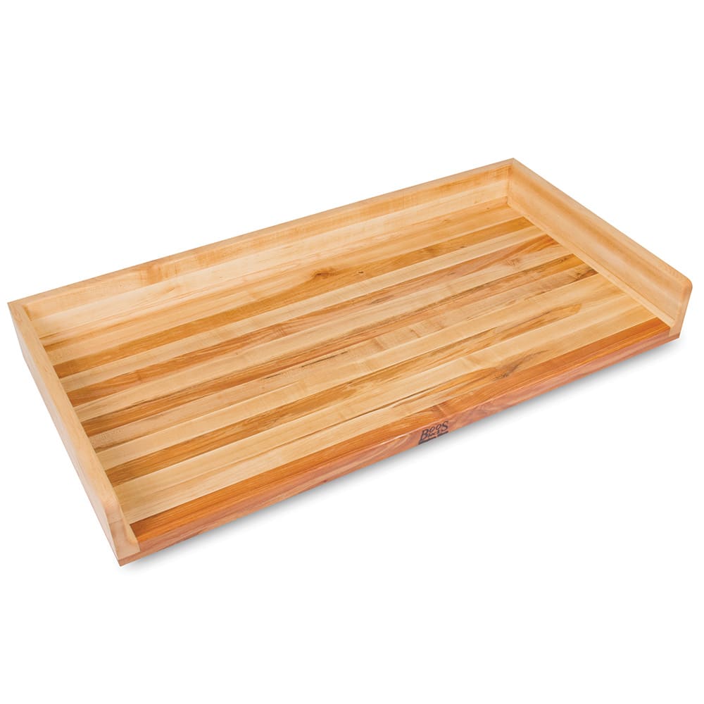 John Boos SB013-O 96" Work Table Top w/ 4" Coved Backsplash, Hard Rock Maple