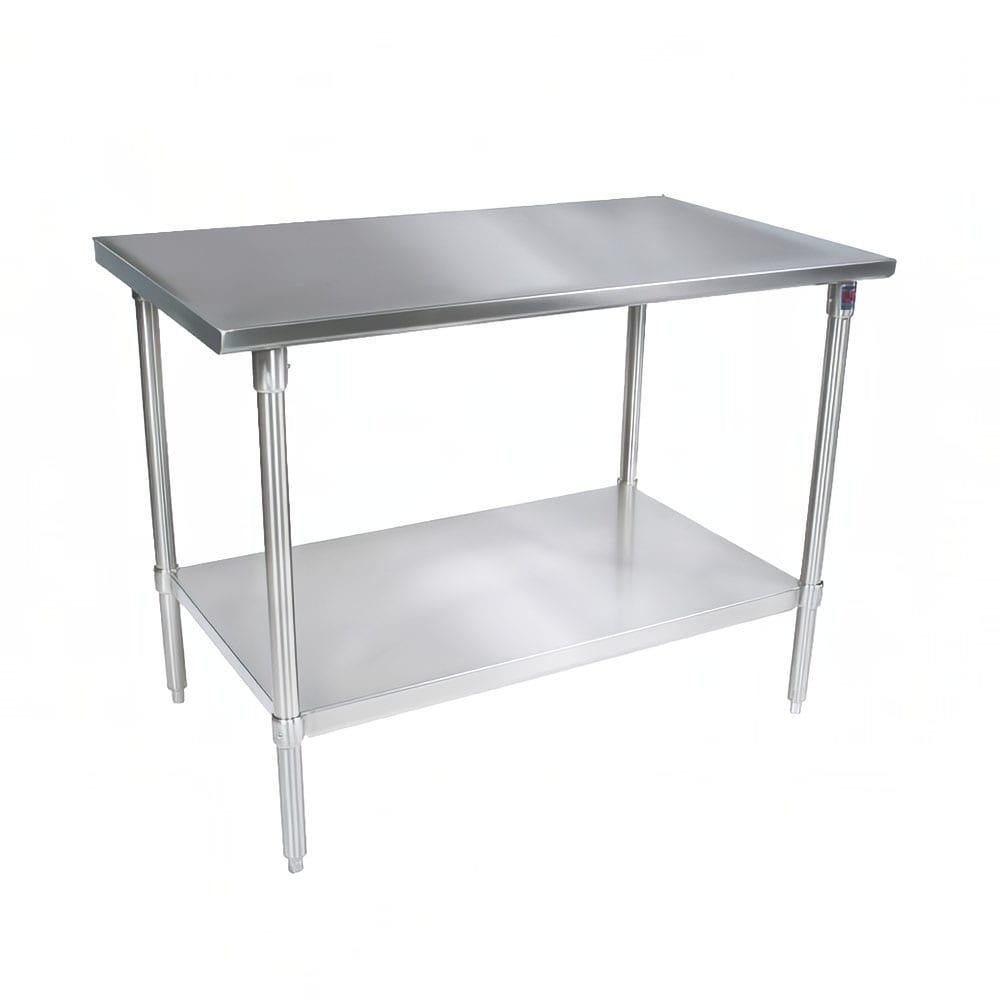 John Boos ST4-2436SSK 36" 14 ga Work Table w/ Undershelf & 300 Series Stainless Flat Top