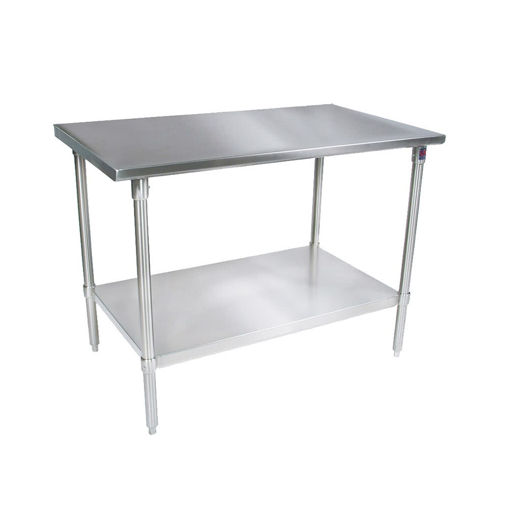 John Boos ST4-2460GSK 60" 14 ga Work Table w/ Undershelf & 300 Series Stainless Flat Top