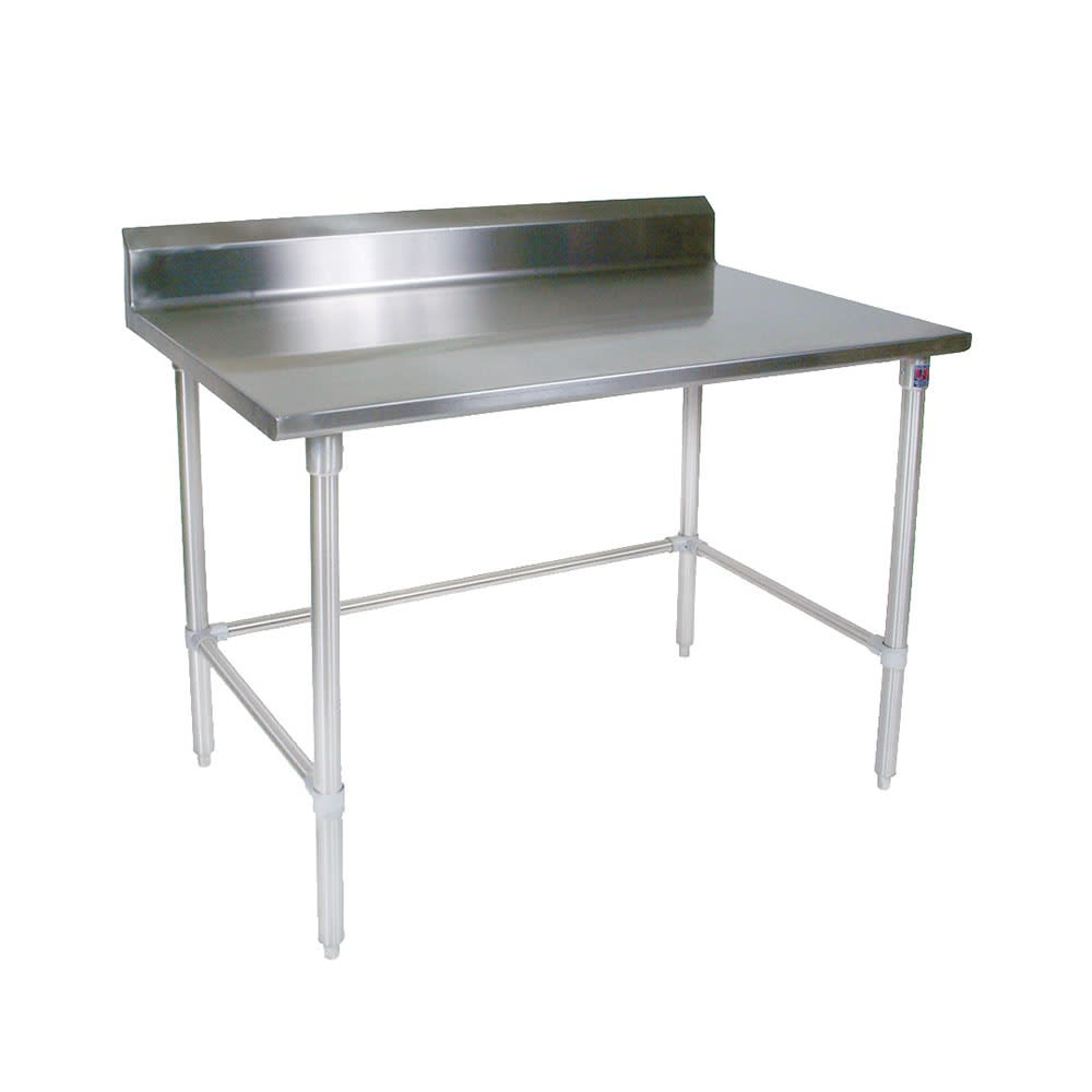 John Boos ST4R5-24120GBK 120" 14 ga Work Table w/ 300 Series Stainless Top, 5" Backsplash
