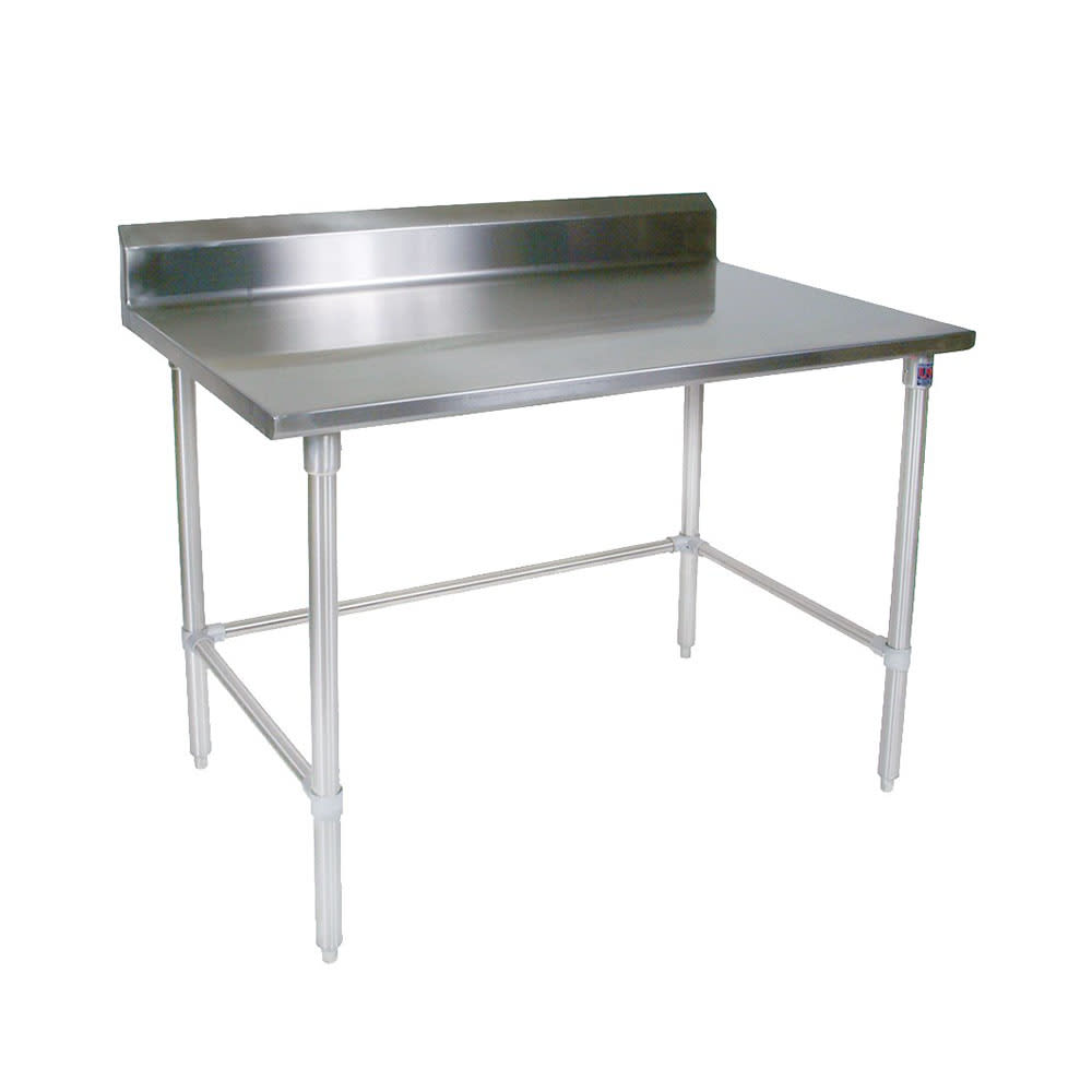 John Boos ST4R5-24120SBK 120" 14 ga Work Table w/ 300 Series Stainless Top, 5" Backsplash