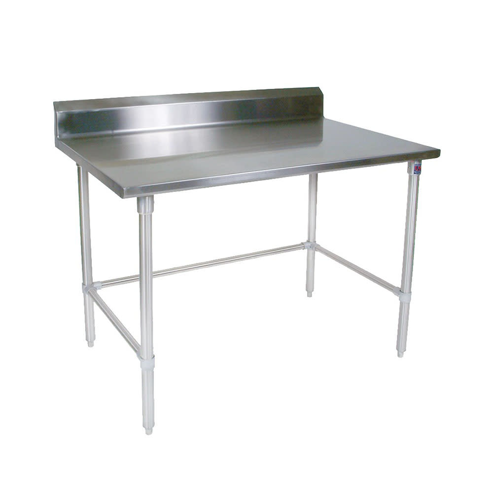John Boos ST4R5-2484GBK 84" 14 ga Work Table w/ 300 Series Stainless Top, 5" Backsplash