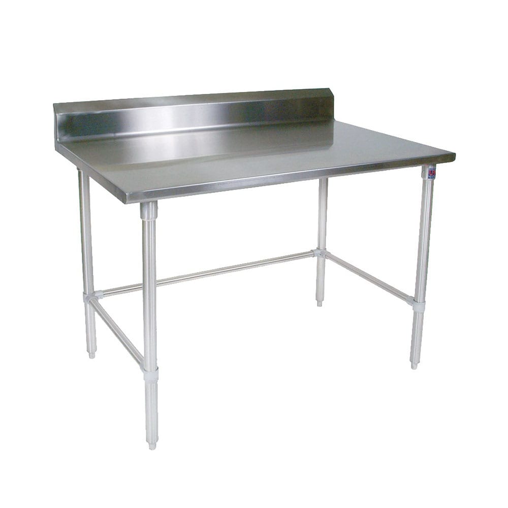 John Boos ST4R5-2496GBK 96" 14 ga Work Table w/ 300 Series Stainless Top, 5" Backsplash