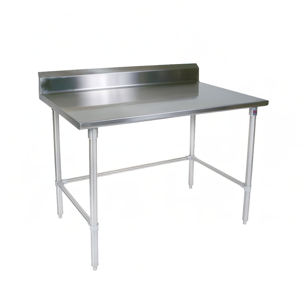 John Boos ST4R5-30120GBK 120" 14 ga Work Table w/ 300 Series Stainless Top, 5" Backsplash