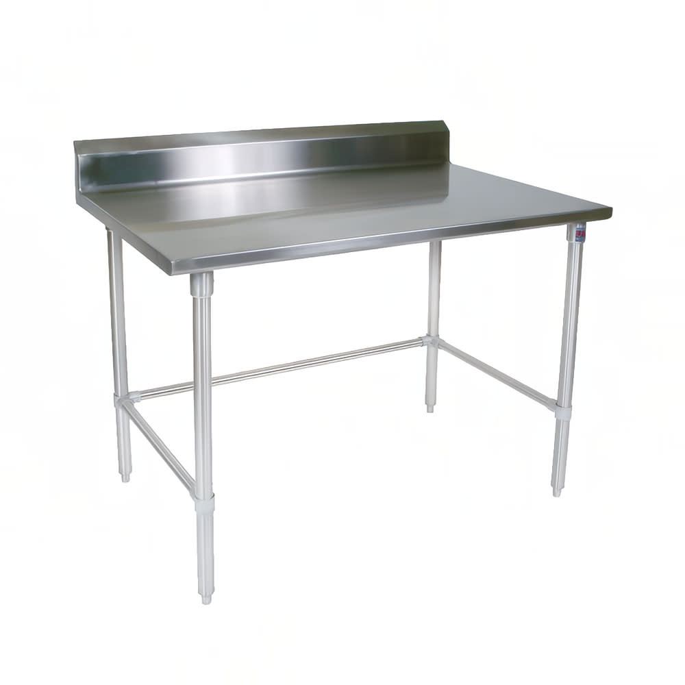John Boos ST4R5-30120SBK 120" 14 ga Work Table w/ 300 Series Stainless Top, 5" Backsplash