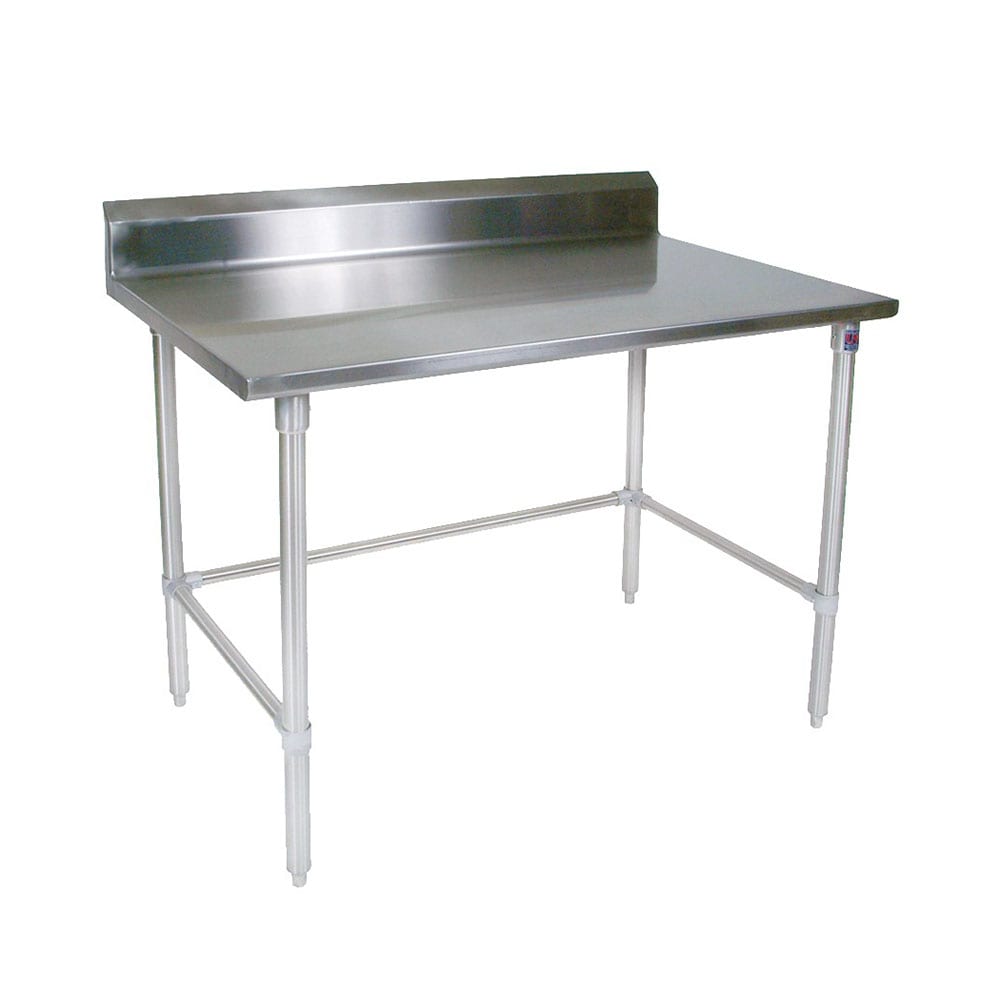 John Boos ST4R5-3096GBK 96" 14 ga Work Table w/ 300 Series Stainless Top, 5" Backsplash