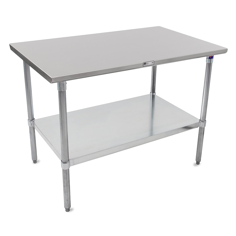 John Boos ST6-3060GSK-X 60" 16 ga Work Table w/ Undershelf & 300 Series Stainless Flat Top
