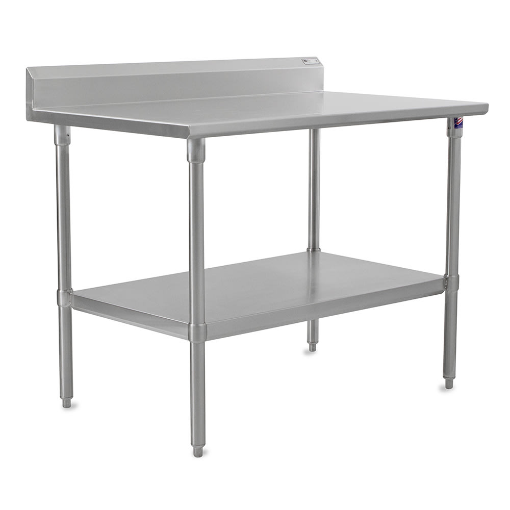 John Boos ST6R5-3024SSK-X 24" 16 ga Work Table w/ Undershelf & 300 Series Stainless Top, 5" Backsplash