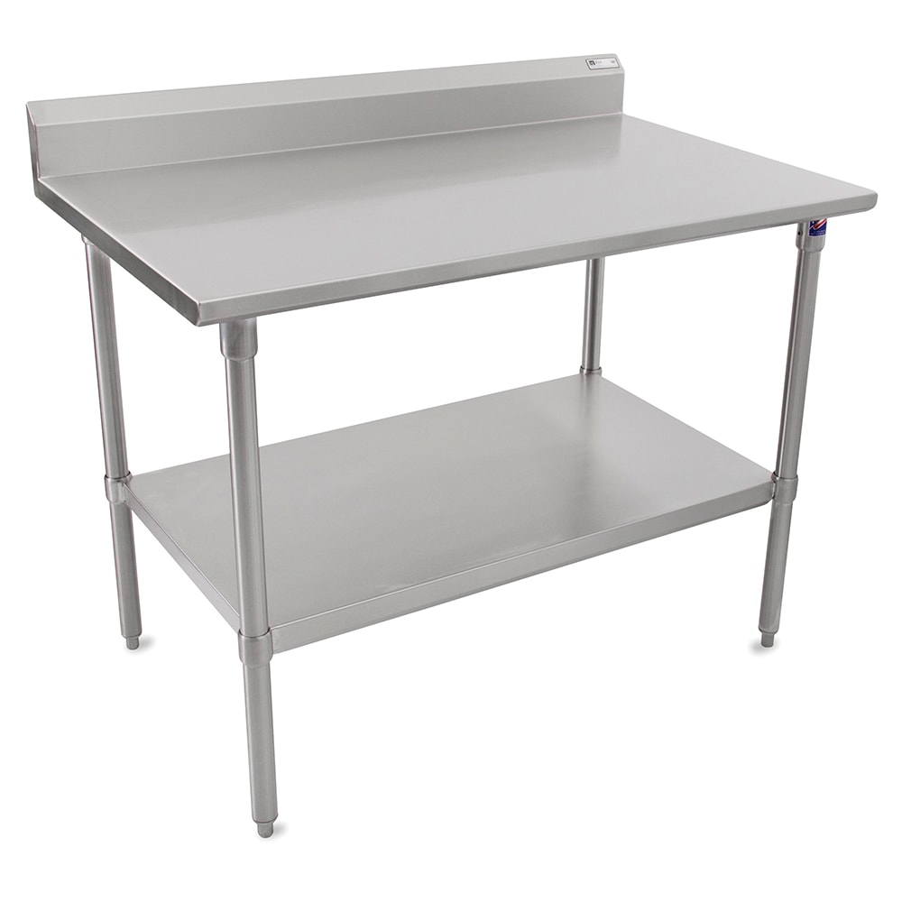 John Boos ST6R5-3030SSK-X 30" 16 ga Work Table w/ Undershelf & 300 Series Stainless Top, 5" Backsplash