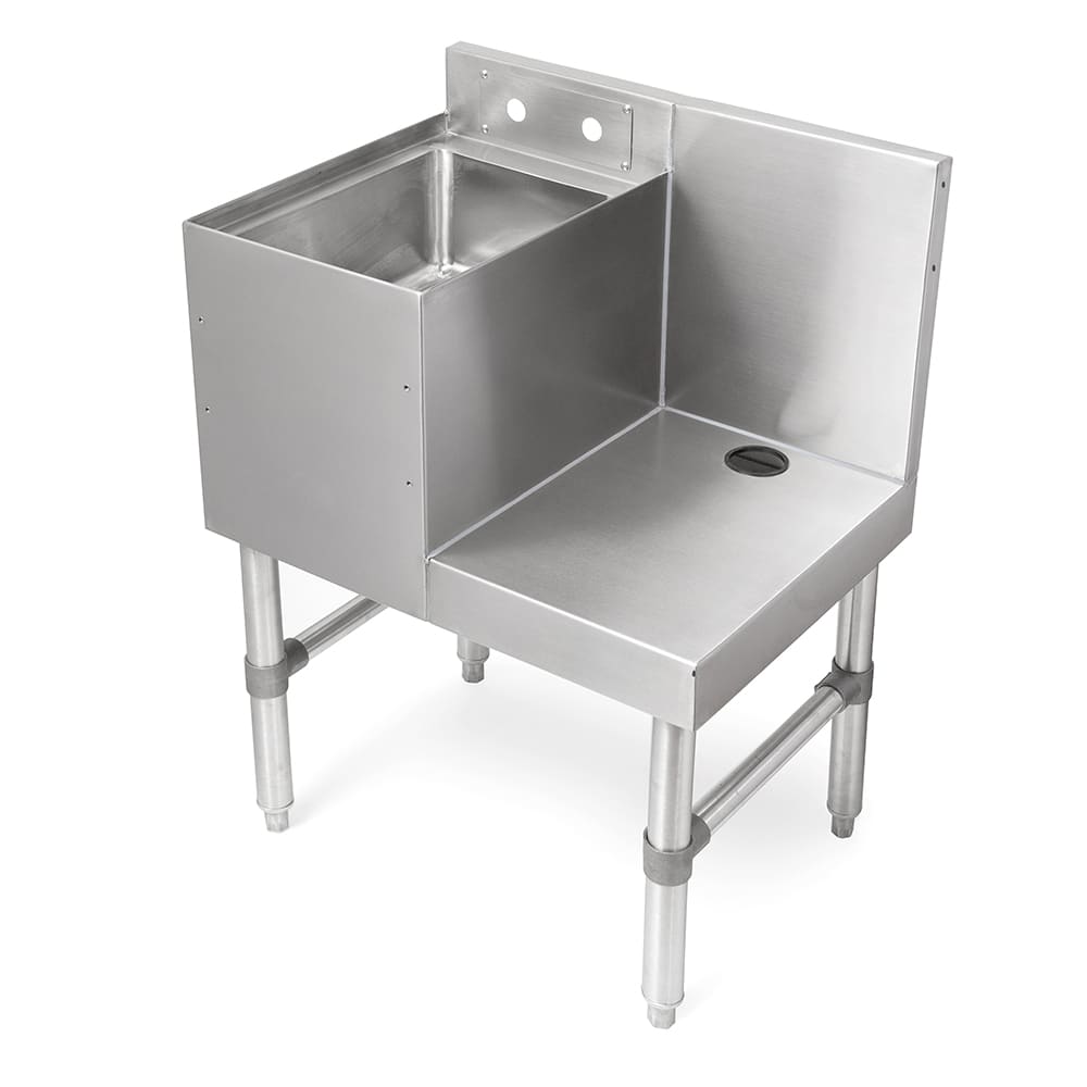 John Boos UBBS-1824-X 24" Underbar Station w/ Dump Sink - 18"D x 32 1/2"H
