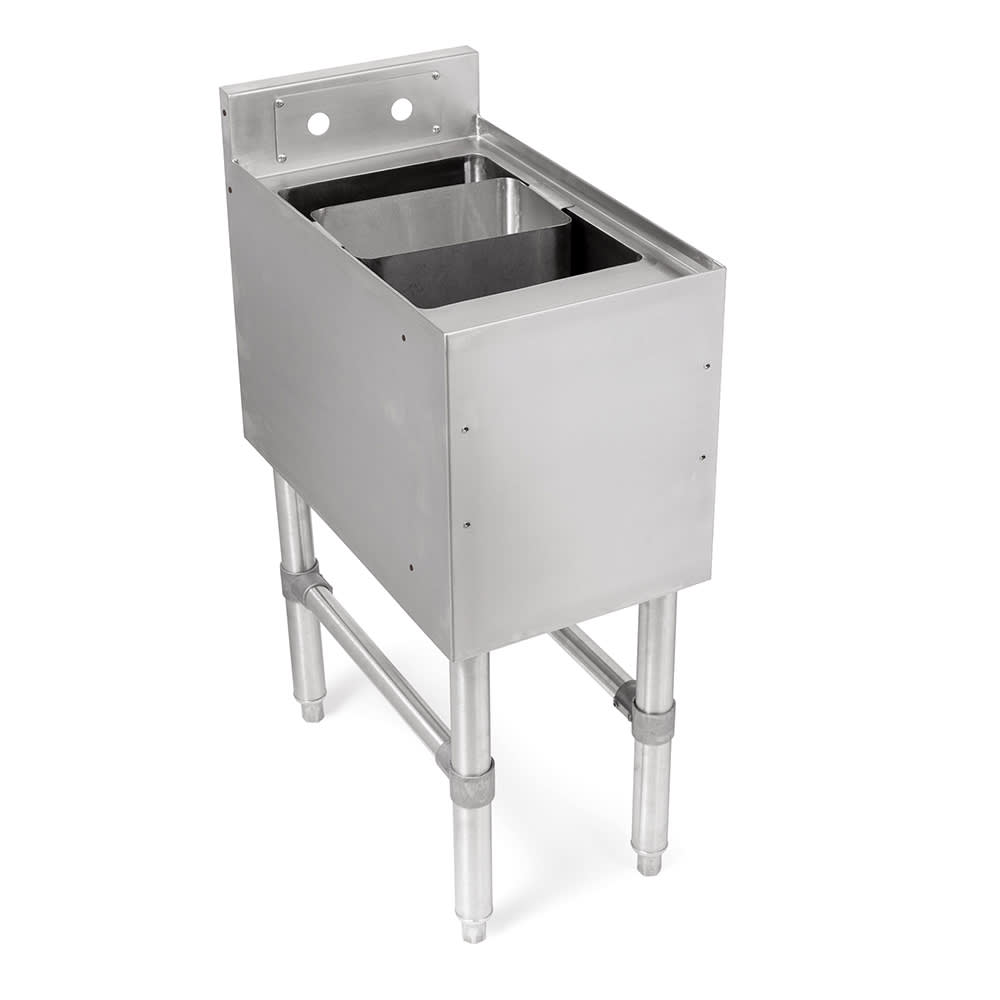 John Boos UBDS-2112-X Underbar Dump Sink w/ Stainless Steel Legs, 12"W x 21"D x 32 1/2"H