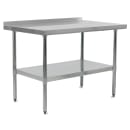 John Boos UFBLG4824 48" 18 ga Work Table w/ Undershelf & 430 Series Stainless Top, 1 1/2" Backsplash thumbnail 2