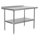 John Boos UFBLS6030 60" 18 ga Work Table w/ Undershelf & 430 Series Stainless Top, 1 1/2" Backsplash thumbnail 2