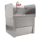 John Boos PBHS-W-1410-KV1APS-EW-X Wall Mount Touchless Hand Sink w/ Eye Wash - 14"L x 10"W x 5"D Bowl, Knee Valve thumbnail 2