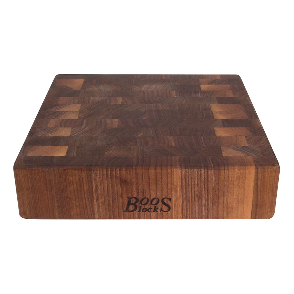 John Boos WAL-CCB151503 Chopping Block w/ Grips, 15x15x3", Walnut, Reversible