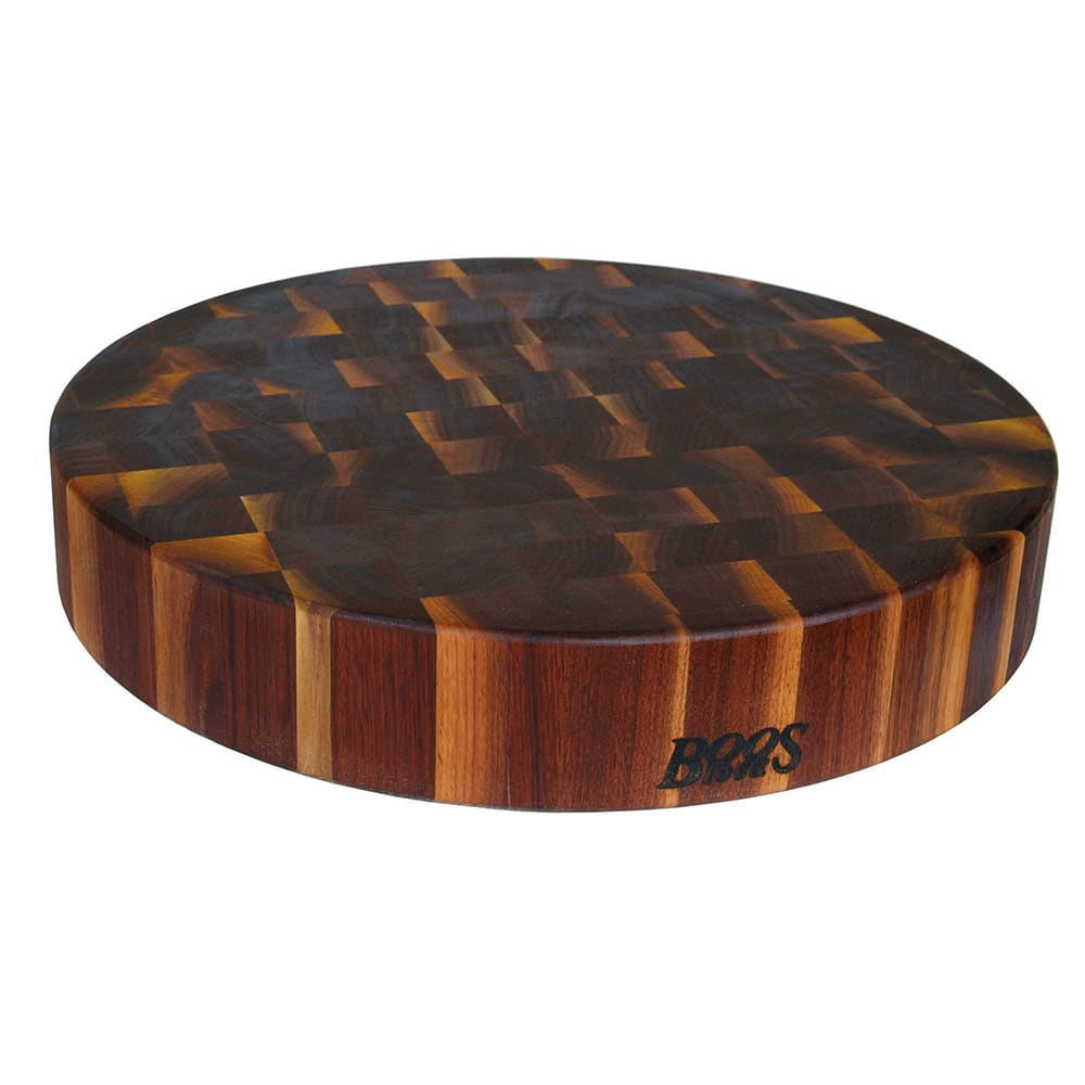 John Boos WAL-CCB183-R Walnut Chopping Block, Non-Reversible, End Grain, 18" Dia x 3" Thick