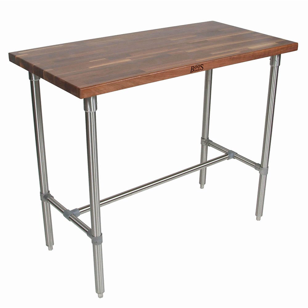 John Boos WAL-CUCKNB424-40 Cucina Americana Classico Table, Walnut, 48 x 24 x 40" H